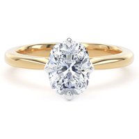 18ct Yellow Gold and Platinum 1.50cttw Compass Set Elongated Cushion Cut Lab Grown Diamond Solitaire Engagement Ring - Ring Size Q.5