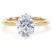18ct Yellow Gold and Platinum 2.00cttw Compass Set Elongated Cushion Cut Lab Grown Diamond Solitaire Engagement Ring - Ring Size N