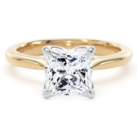 18ct Yellow Gold and Platinum 2.00cttw Princess Cut Lab Grown Diamond Solitaire Engagement Ring - Ring Size I.5