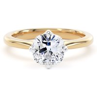18ct Yellow Gold and Platinum Compass Set 1.50cttw Cushion Cut Lab Grown Diamond Solitaire Engagement Ring - Ring Size Y
