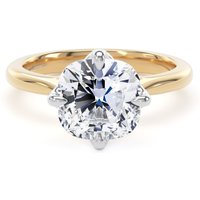 18ct Yellow Gold and Platinum Compass Set 3.00cttw Cushion Cut Lab Grown Diamond Solitaire Engagement Ring - Ring Size K