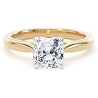 18ct Yellow Gold and Platinum 1.50cttw Asscher Cut Lab Grown Diamond Solitaire Engagement Ring - Ring Size G.5