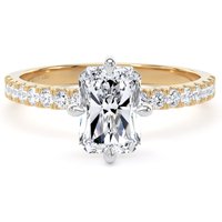 18ct Yellow Gold and Platinum Compass Set 1.70cttw Radiant Lab Grown Diamond Set Shoulder Solitaire Engagement Ring - Ring Size W.5