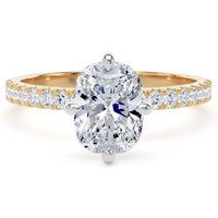 18ct Yellow Gold and Platinum Compass Set 1.70cttw Cushion Lab Grown Diamond Set Shoulder Solitaire Engagement Ring - Ring Size N.5
