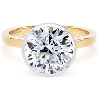 18ct Yellow Gold and Platinum 3.14cttw Brilliant Cut Lab Grown Diamond Hidden Halo Solitaire Engagement Ring - Ring Size L