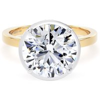 18ct Yellow Gold and Platinum 4.16cttw Brilliant Cut Lab Grown Diamond Hidden Halo Solitaire Engagement Ring - Ring Size J