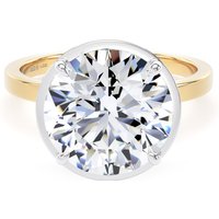 18ct Yellow Gold and Platinum 5.17cttw Brilliant Cut Lab Grown Diamond Hidden Halo Solitaire Engagement Ring - Ring Size W