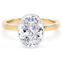 18ct Yellow Gold and Platinum 2.13cttw Oval Cut Lab Grown Diamond Hidden Halo Solitaire Engagement Ring - Ring Size L.5