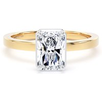 18ct Yellow Gold and Platinum 1.62cttw Radiant Cut Lab Grown Diamond Hidden Halo Solitaire Engagement Ring - Ring Size G