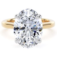 18ct Yellow Gold and Platinum 5.00cttw Oval Cut Lab Grown Diamond Solitaire Engagement Ring - Ring Size J