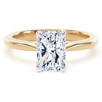 18ct Yellow Gold and Platinum 1.50cttw Radiant Cut Lab Grown Diamond Solitaire Engagement Ring - Ring Size M