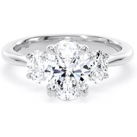 Platinum 2.00cttw Oval Cut Lab Grown Diamond 3 Stone Engagement Ring - Ring Size U.5