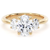 18ct Yellow Gold 2.00cttw Oval Cut Lab Grown Diamond 3 Stone Engagement Ring - Ring Size R.5