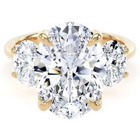 18ct Yellow Gold 6.60cttw Oval Cut Lab Grown Diamond 3 Stone Engagement Ring - Ring Size L