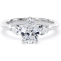Platinum 2.00cttw Pear Cut Lab Grown Diamond 3 Stone Engagement Ring - Ring Size M.5