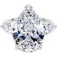 Platinum 9.00cttw Pear Cut Lab Grown Diamond 3 Stone Engagement Ring - Ring Size Z
