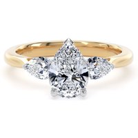 18ct Yellow Gold and Platinum 2.00cttw Pear Cut Lab Grown Diamond 3 Stone Engagement Ring - Ring Size F.5