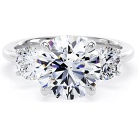 Platinum 4.00cttw Round Brilliant Cut Lab Grown Diamond 3 Stone Engagement Ring - Ring Size W