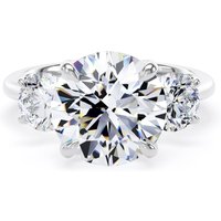 Platinum 5.20cttw Round Brilliant Cut Lab Grown Diamond 3 Stone Engagement Ring - Ring Size Q.5