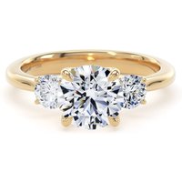 18ct Yellow Gold 2.00cttw Round Brilliant Cut Lab Grown Diamond 3 Stone Engagement Ring - Ring Size L