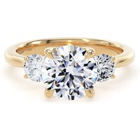18ct Yellow Gold 2.60cttw Round Brilliant Cut Lab Grown Diamond 3 Stone Engagement Ring - Ring Size P