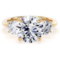 18ct Yellow Gold 4.00cttw Round Brilliant Cut Lab Grown Diamond 3 Stone Engagement Ring - Ring Size H.5