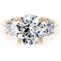 18ct Yellow Gold 5.20cttw Round Brilliant Cut Lab Grown Diamond 3 Stone Engagement Ring - Ring Size H.5