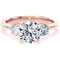 18ct Rose Gold 2.00cttw Round Brilliant Cut Lab Grown Diamond 3 Stone Engagement Ring - Ring Size M