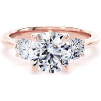18ct Rose Gold 2.60cttw Round Brilliant Cut Lab Grown Diamond 3 Stone Engagement Ring - Ring Size I.5