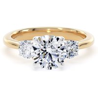 18ct Yellow Gold and Platinum 2.00cttw Round Brilliant Cut Lab Grown Diamond 3 Stone Engagement Ring - Ring Size L