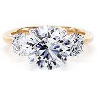 18ct Yellow Gold and Platinum 4.00cttw Round Brilliant Cut Lab Grown Diamond 3 Stone Engagement Ring - Ring Size L