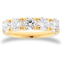 18ct Yellow Gold 2.00cttw Round Brilliant Cut Lab Grown Diamond Five Stone Ring - Ring Size O