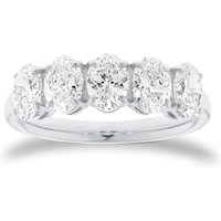 Platinum 2.00cttw Oval Cut Lab Grown Diamond Five Stone Ring - Ring Size K