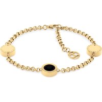Yellow Gold Coloured Iconic Circle Onyx Bracelet Yellow Gold Coloured Iconic Circle Onyx Bracelet
