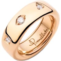 18ct Rose Gold Iconica 0.10ct Diamond Slim Ring - Ring Size M
