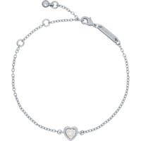 Silver Coloured Crystal Heart Bracelet at Goldsmiths Jewellery Silver Coloured Crystal Heart Bracelet.