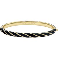 Yellow Gold Coloured Trinity Twist Black Enamel Bangle