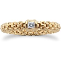 18ct Yellow Gold Souls 0.09ct Diamand Ring - Size Small