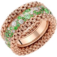 18ct Rose Gold Solo Flex'it Emerald & 0.72ct Diamond Ring