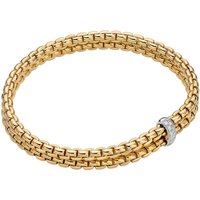 18ct Yellow Gold Eka 0.10ct Diamond Two Row Bracelet - Size Large