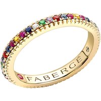Love By Faberge 18ct Yellow Gold Multicoloured Gemstone Fluted Eternity Ring - Ring Size K