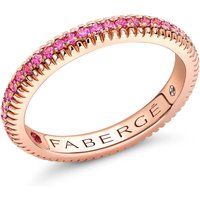 Love By Faberge 18ct Rose Gold Pink Sapphire Fluted Eternity Ring - Ring Size N