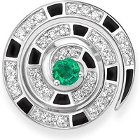 Beetlejuice 18ct White Gold Emerald & Diamond Spiral Lapel Pin