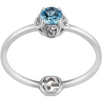 18ct White Gold Blue Topaz Interlocking G Ring at Goldsmiths Jewellery 18ct White Gold Blue Topaz Interlocking G Ring.