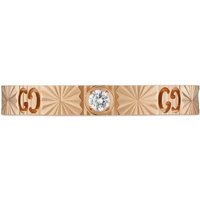 Mappin and Webb 18ct Rose Gold 003ct Diamond Cut Out Ring 3mm Ring Size O