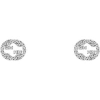 Mappin and Webb Gucci Interlocking 18ct White Gold 038ct Diamond Stud Earrings