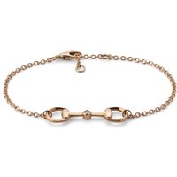 Horsebit 18ct Rose Gold 0.02ct Diamond Bracelet - Size 18