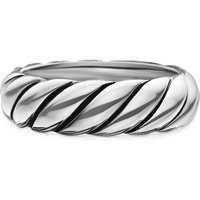 Sculpted Cable Band Ring in Sterling Silver, 6mm - Ring Size T.5