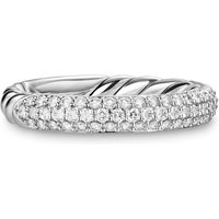 DY Mercer™ Pavé Band Ring In Sterling Silver With Diamonds, 3.7mm - Ring Size L.5