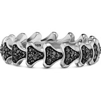 Armory® Band Ring In Sterling Silver With Black Diamonds, 6.2mm - Ring Size 9